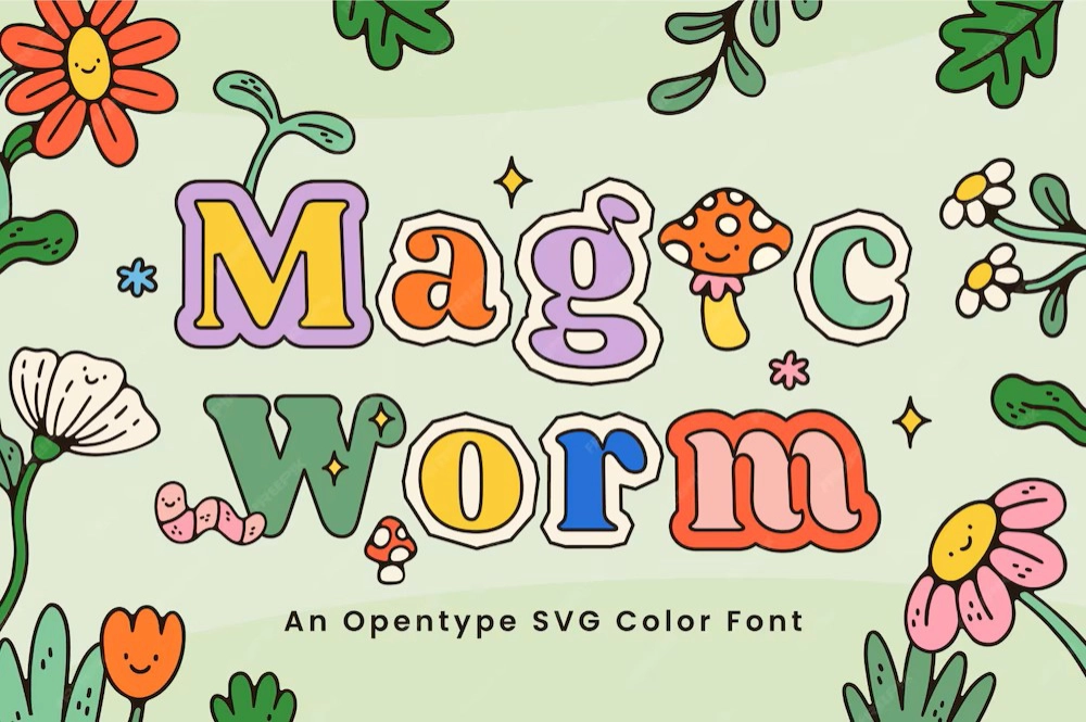 Magic worm Color font